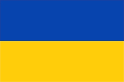 [ai] Flag of Ukraine with a blue top half and a yellow bottom half.
